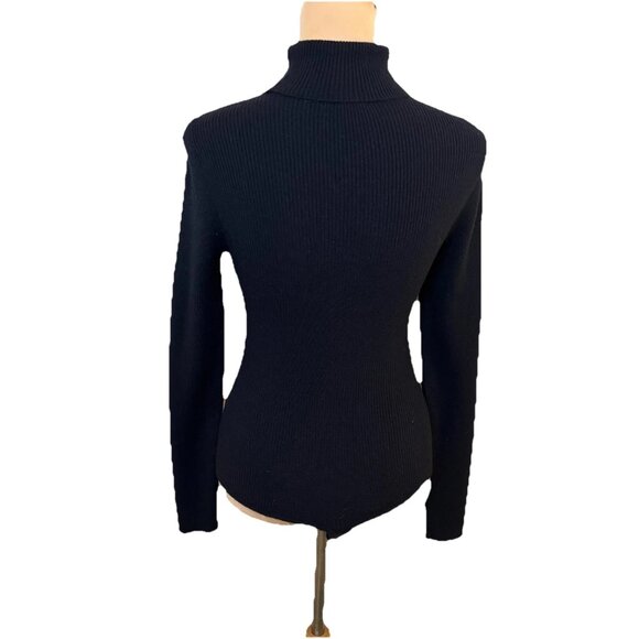 Abercrombie and Fitch Soft AF Ribbed Black Sweater Bodysuit Women’s Medium - Picture 3 of 8